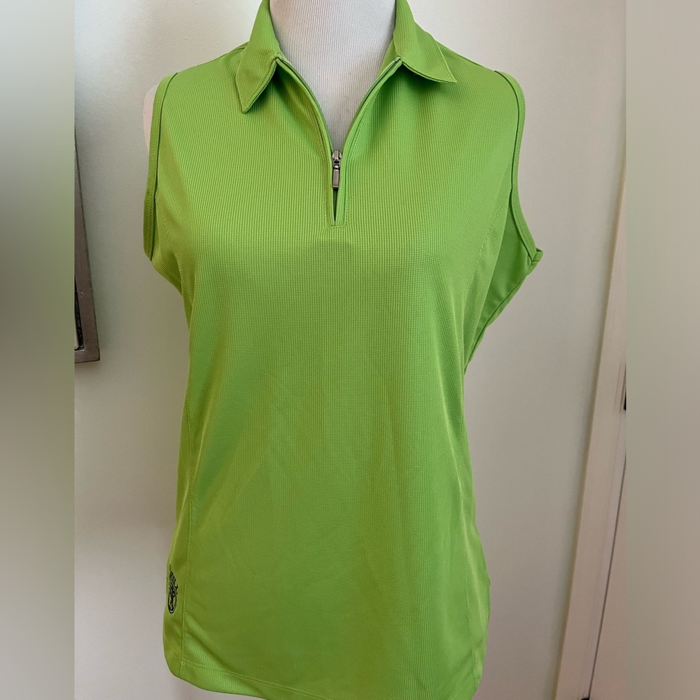 Bermuda Sands Women's Bright Green Sleeveless Golf Shirt Size Small